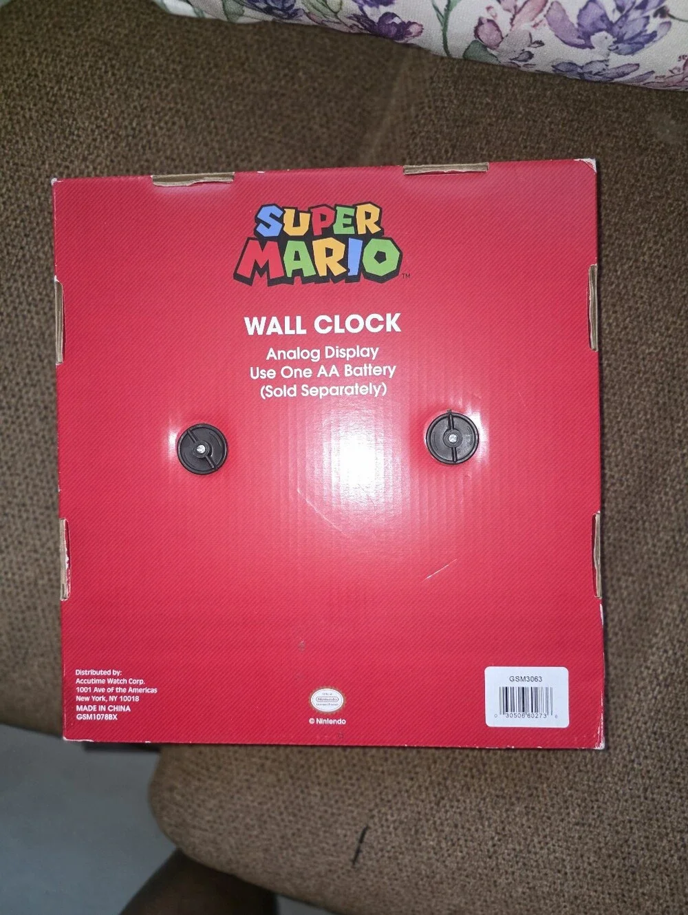 Nintendo Super Mario Blue Frame Wall Clock